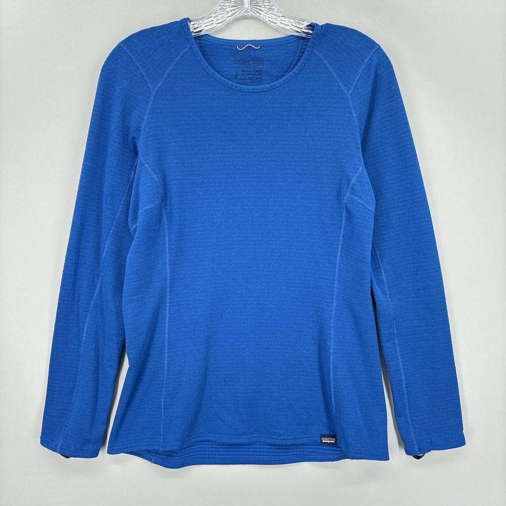 Patagonia Shirt Womens Medium Blue Capilene Thermal Weight Long Sleeve Baselayer